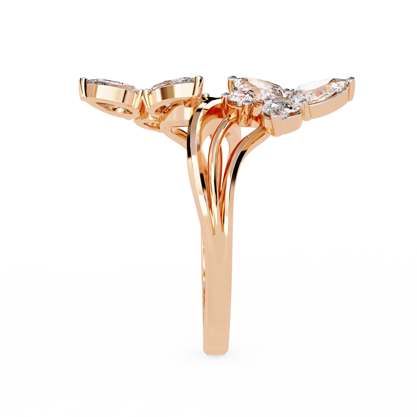 Trinity Teardrop Diamond Ring