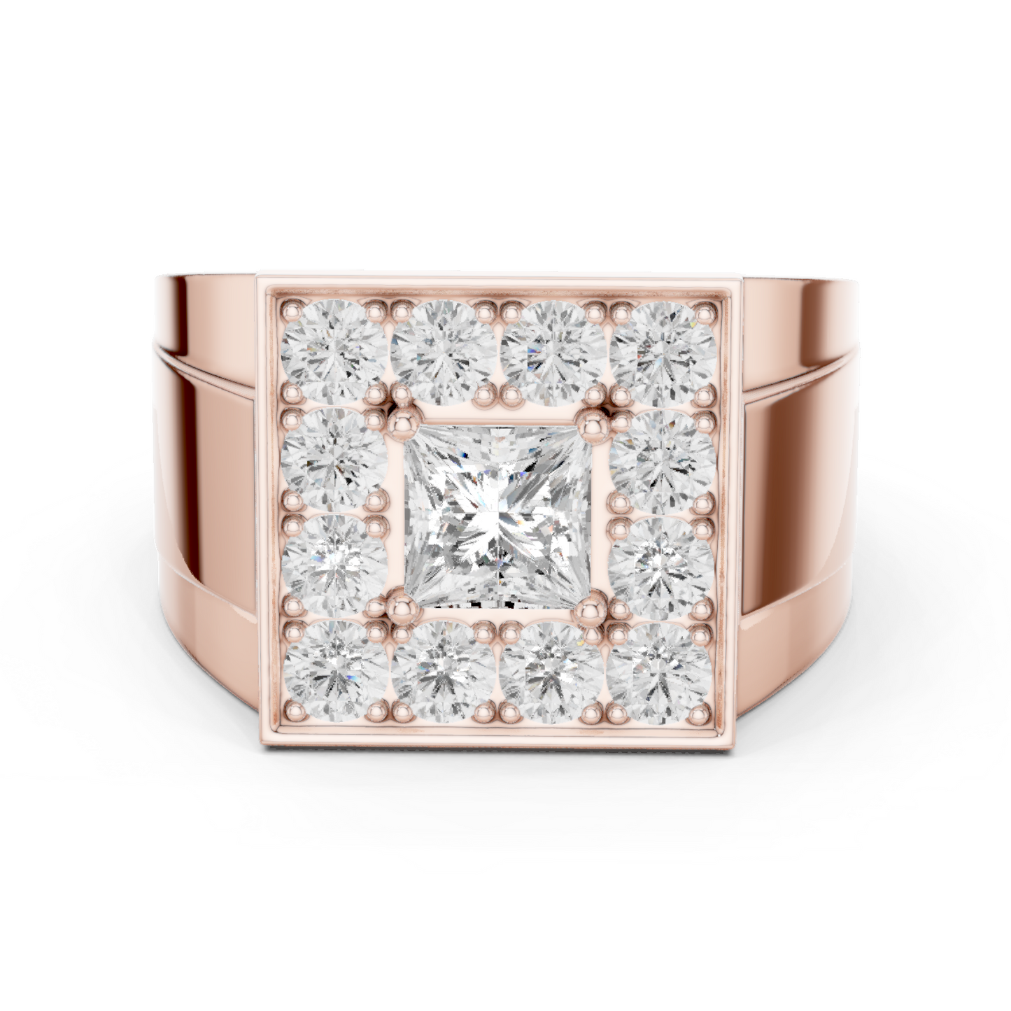 Crown Signet Men Solitaire Ring