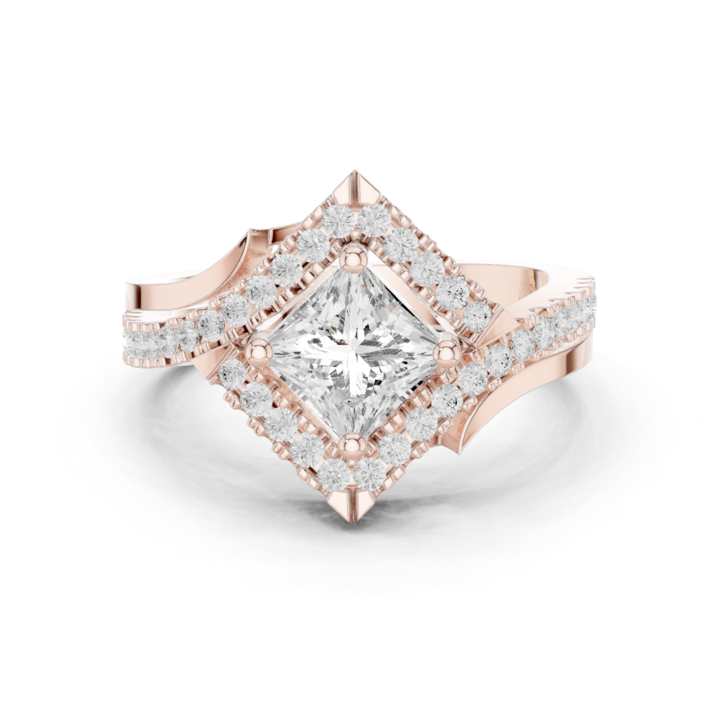 Valkyrie Crest Solitaire Diamond Ring
