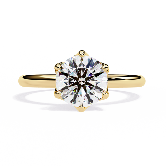 Oriana Vertex Round Solitaire Ring