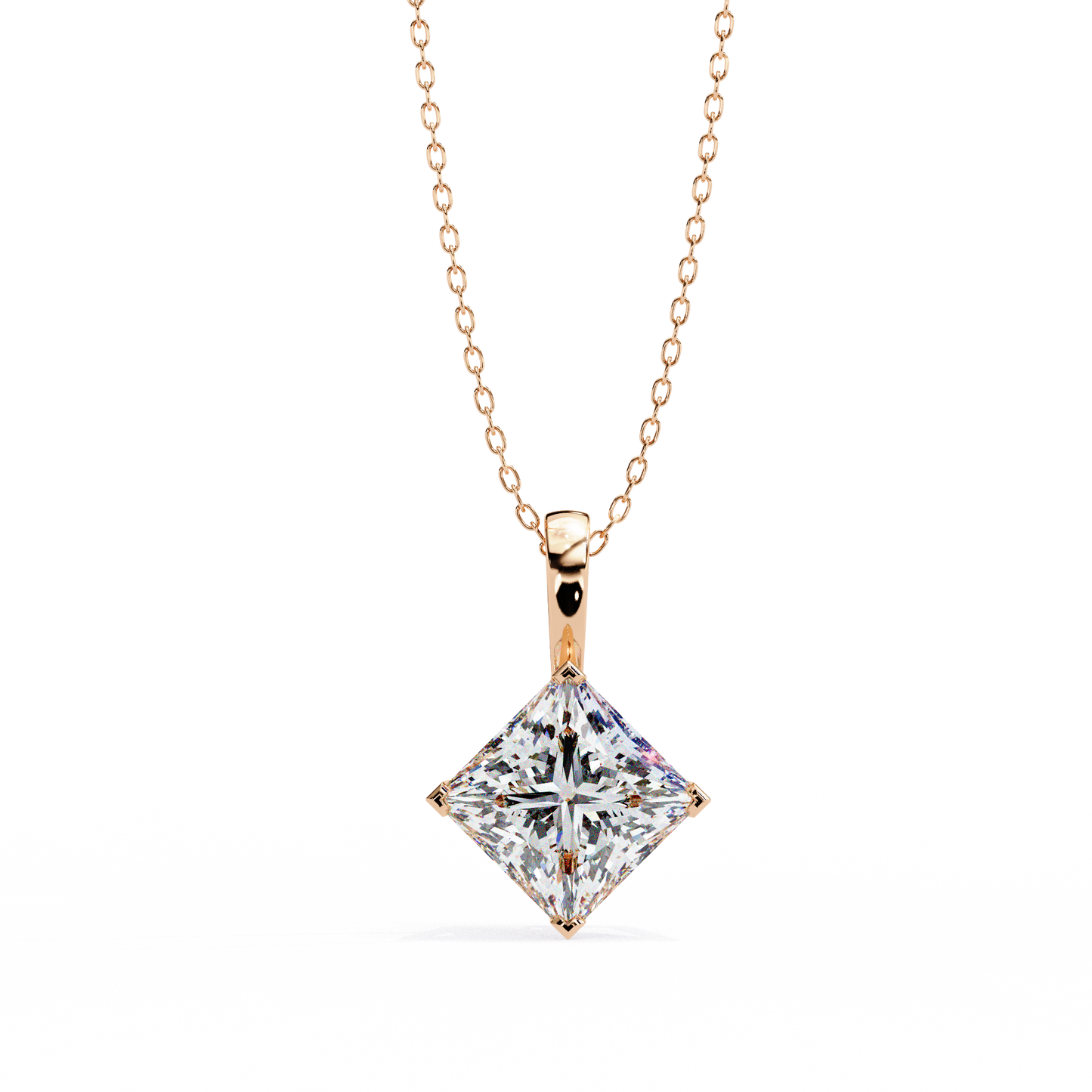 Imperessa Diore Princess Cut Solitaire Pendant