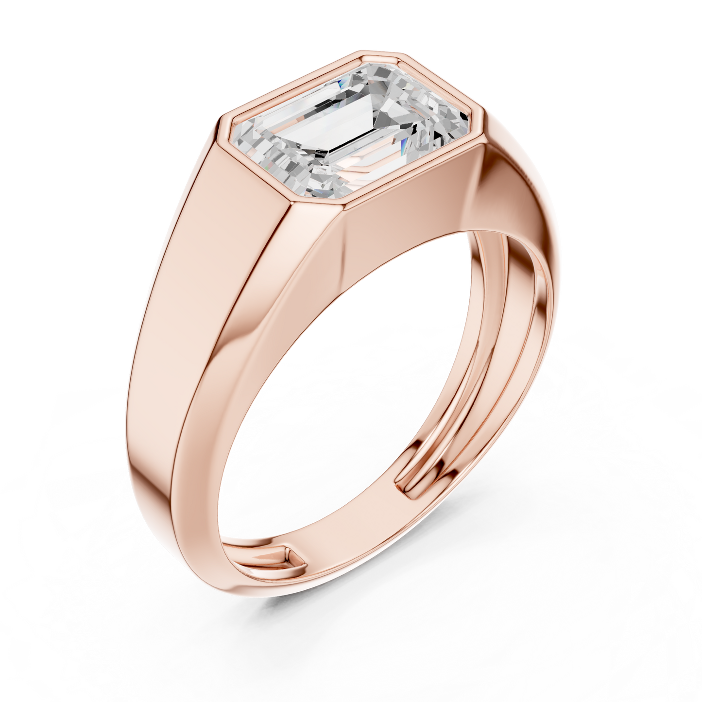 Echelon Solitaire Diamond Ring for Men