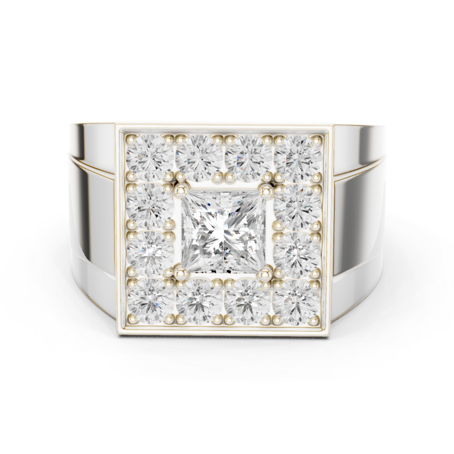 Crown Signet Men Solitaire Ring
