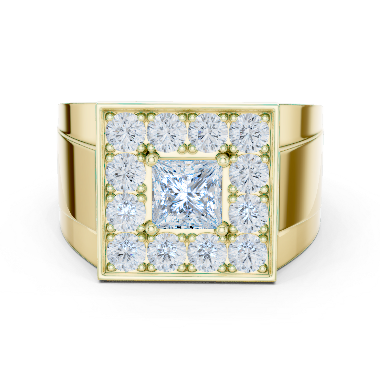 Crown Signet Men Solitaire Ring