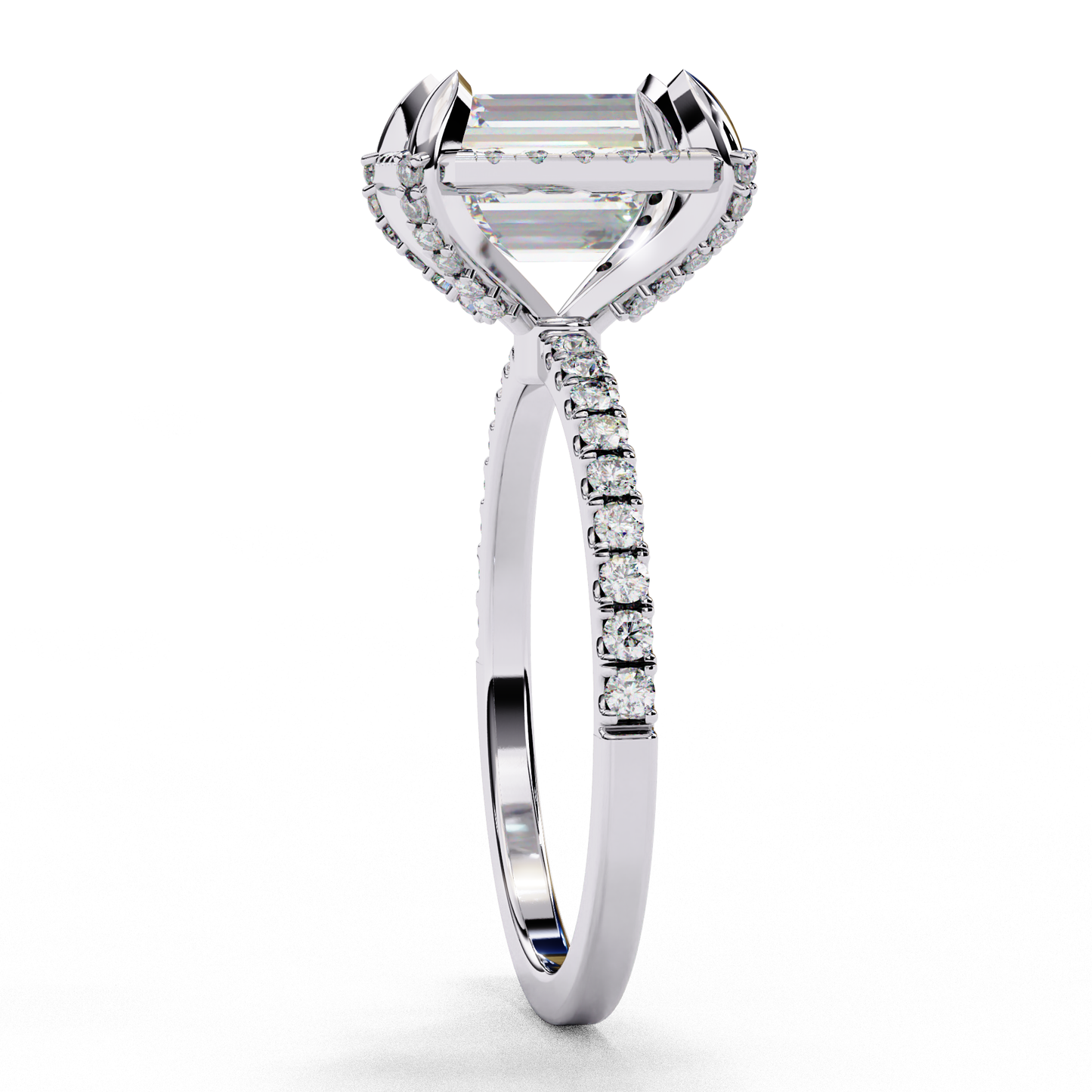 Celestine Opulence Emerald Solitaire Ring
