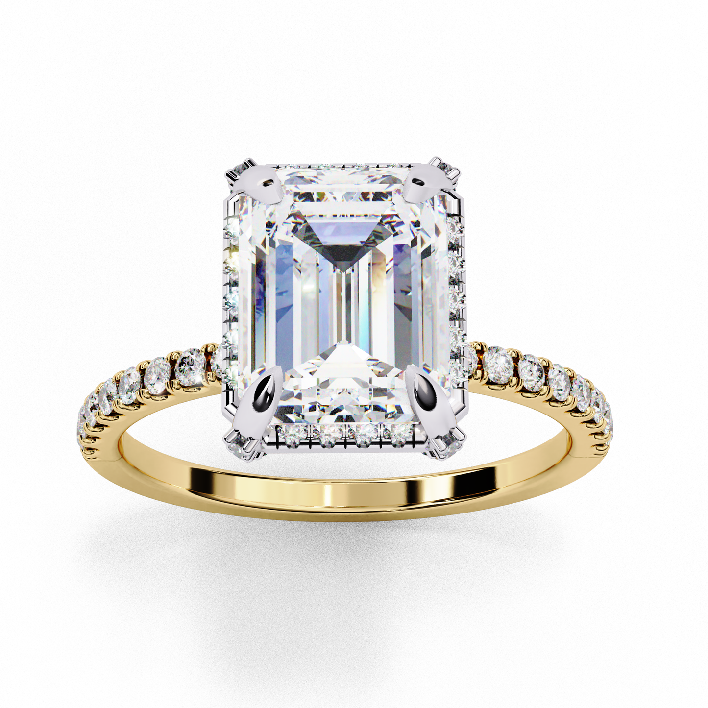 Celestine Opulence Emerald Solitaire Ring