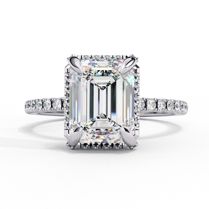 Celestine Opulence Emerald Solitaire Ring
