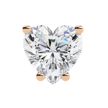 Forever One Heart Cut Solitaire Studs