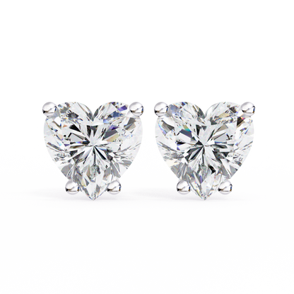 Forever One Heart Cut Solitaire Studs