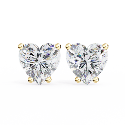 Forever One Heart Cut Solitaire Studs