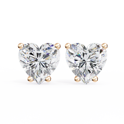Forever One Heart Cut Solitaire Studs