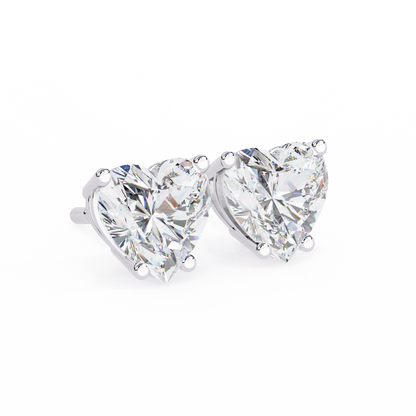 Forever One Heart Cut Solitaire Studs