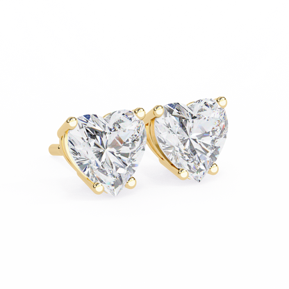 Forever One Heart Cut Solitaire Studs