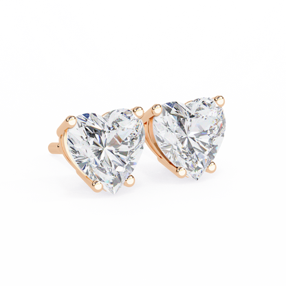 Forever One Heart Cut Solitaire Studs