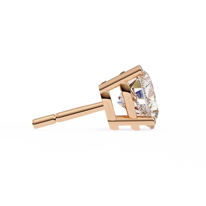 Forever One Heart Cut Solitaire Studs