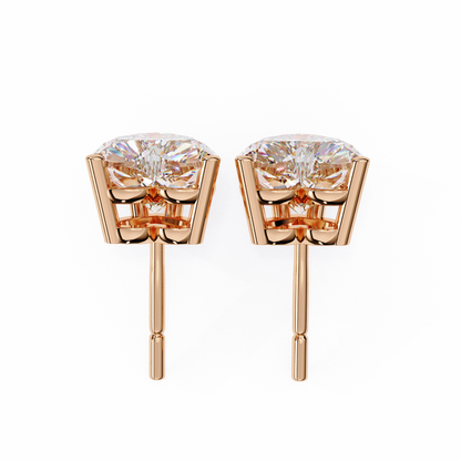 Forever One Heart Cut Solitaire Studs