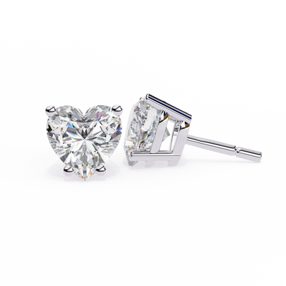 Forever One Heart Cut Solitaire Studs