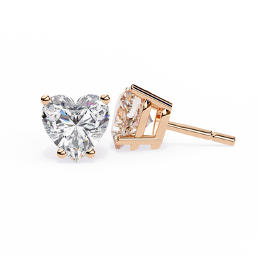 Forever One Heart Cut Solitaire Studs