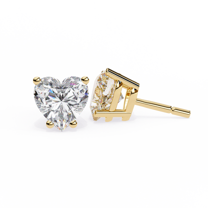 Forever One Heart Cut Solitaire Studs