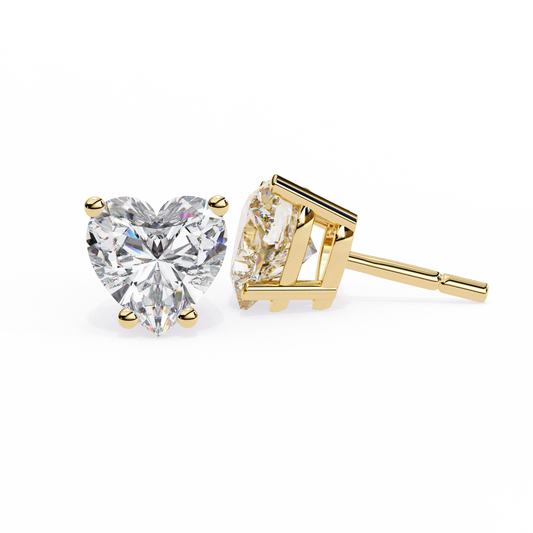 Forever One Heart Cut Solitaire Studs