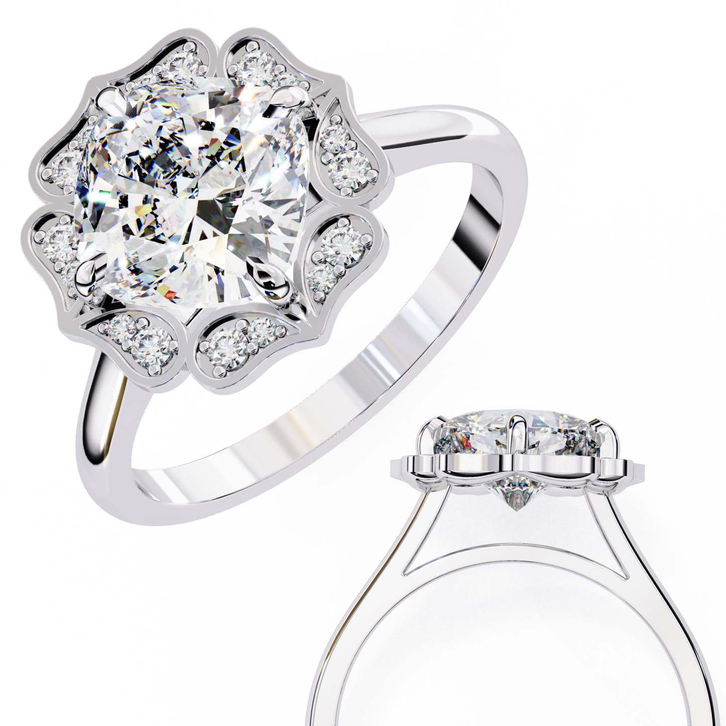Dolce Volare Cushion Solitaire Ring