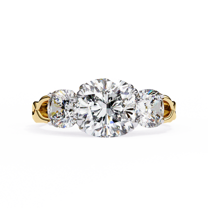 Flutter Glow Cushion Solitaire Ring