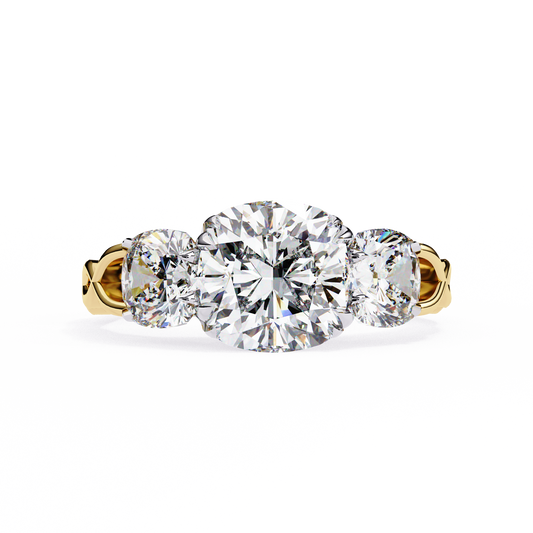 Flutter Glow Cushion Solitaire Ring