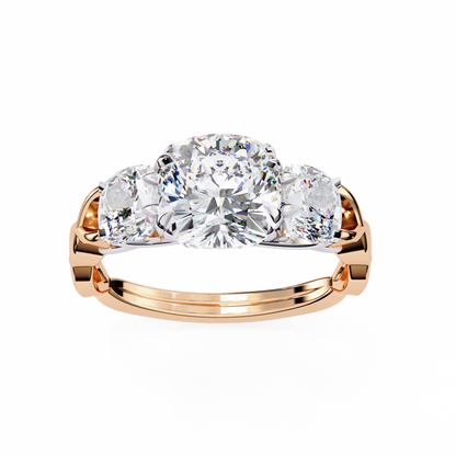 Flutter Glow Cushion Solitaire Ring