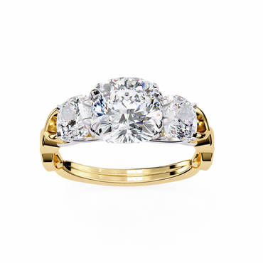 Flutter Glow Cushion Solitaire Ring