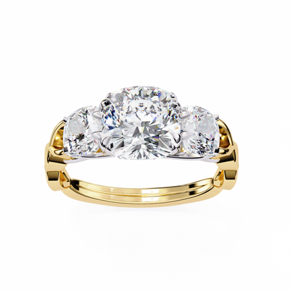 Flutter Glow Cushion Solitaire Ring