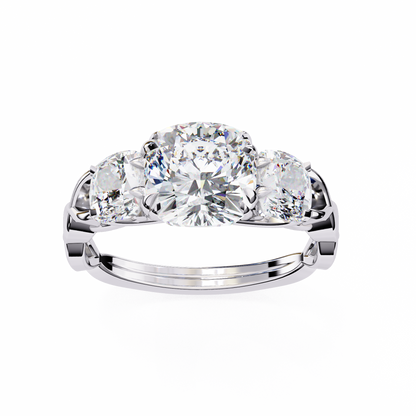 Flutter Glow Cushion Solitaire Ring
