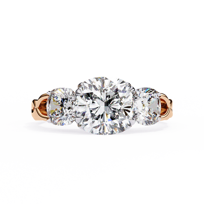 Flutter Glow Cushion Solitaire Ring