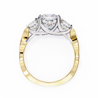 Flutter Glow Cushion Solitaire Ring