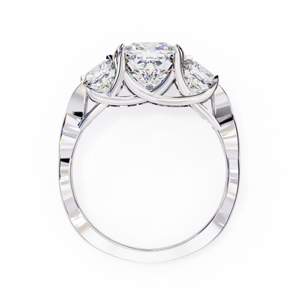 Flutter Glow Cushion Solitaire Ring