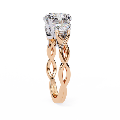 Flutter Glow Cushion Solitaire Ring