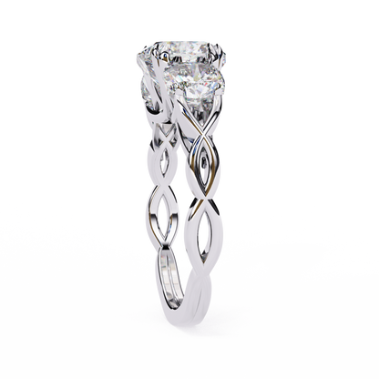 Flutter Glow Cushion Solitaire Ring