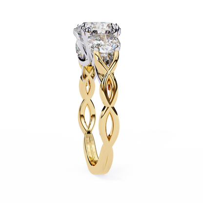 Flutter Glow Cushion Solitaire Ring