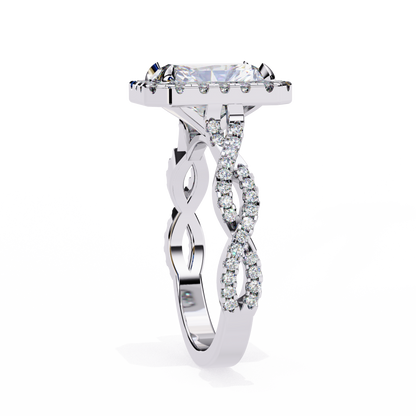 Alma Serena Radiant Solitaire Ring