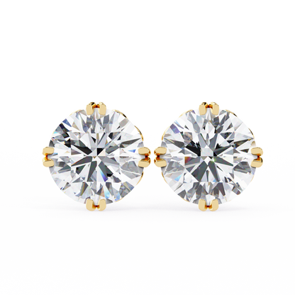 Gioia Pura Round Solitaire Studs