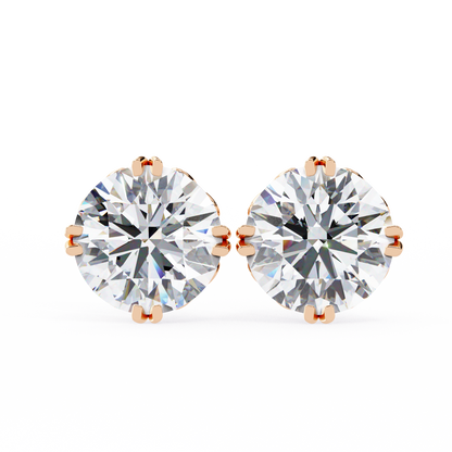 Gioia Pura Round Solitaire Studs