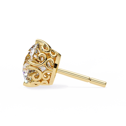 Gioia Pura Round Solitaire Studs