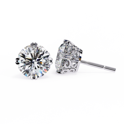 Gioia Pura Round Solitaire Studs