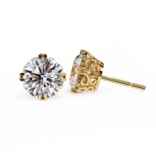 Gioia Pura Round Solitaire Studs