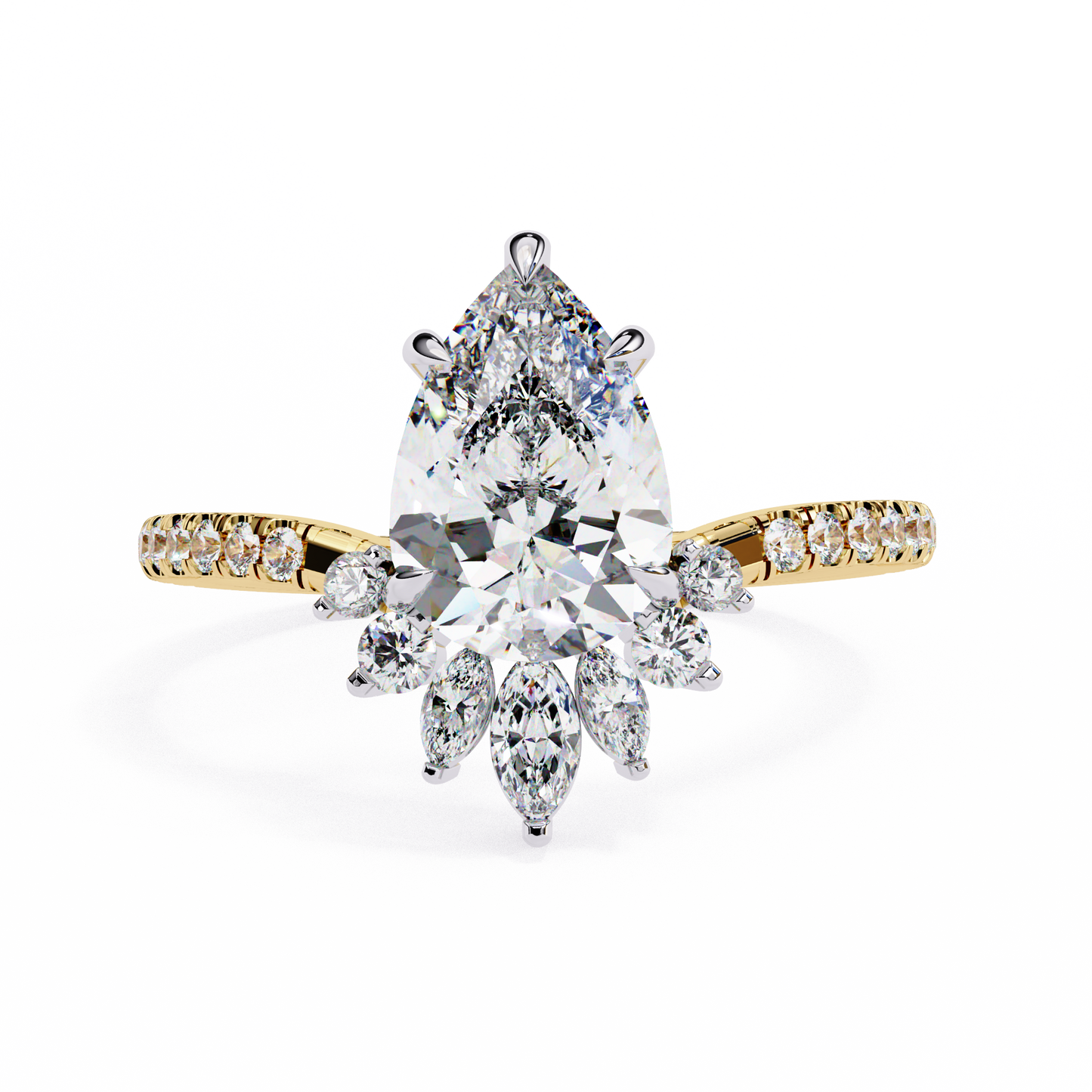 Valleria d’Orlean Pear Solitaire Ring