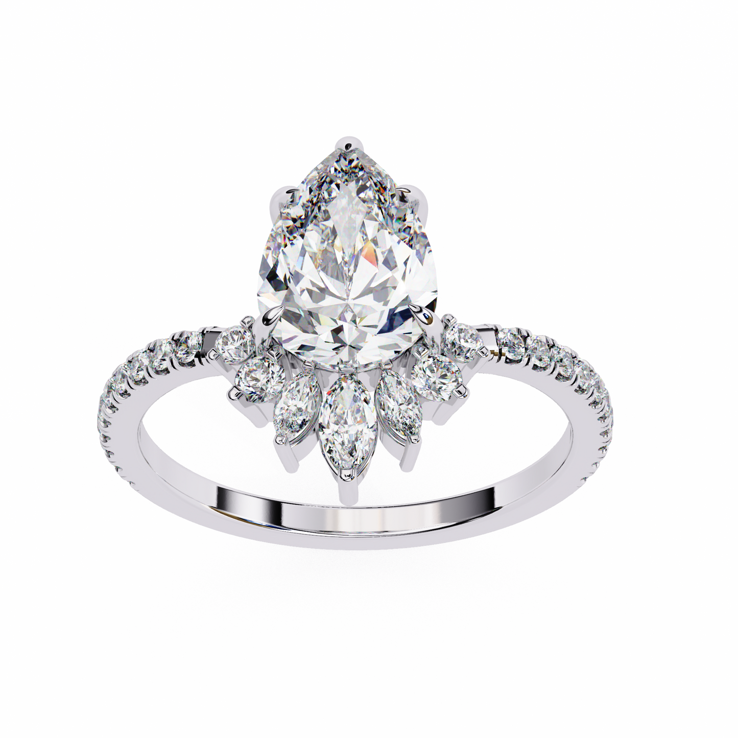 Valleria d’Orlean Pear Solitaire Ring