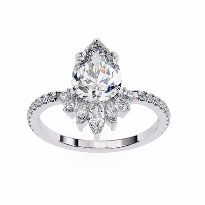 Valleria d’Orlean Pear Solitaire Ring