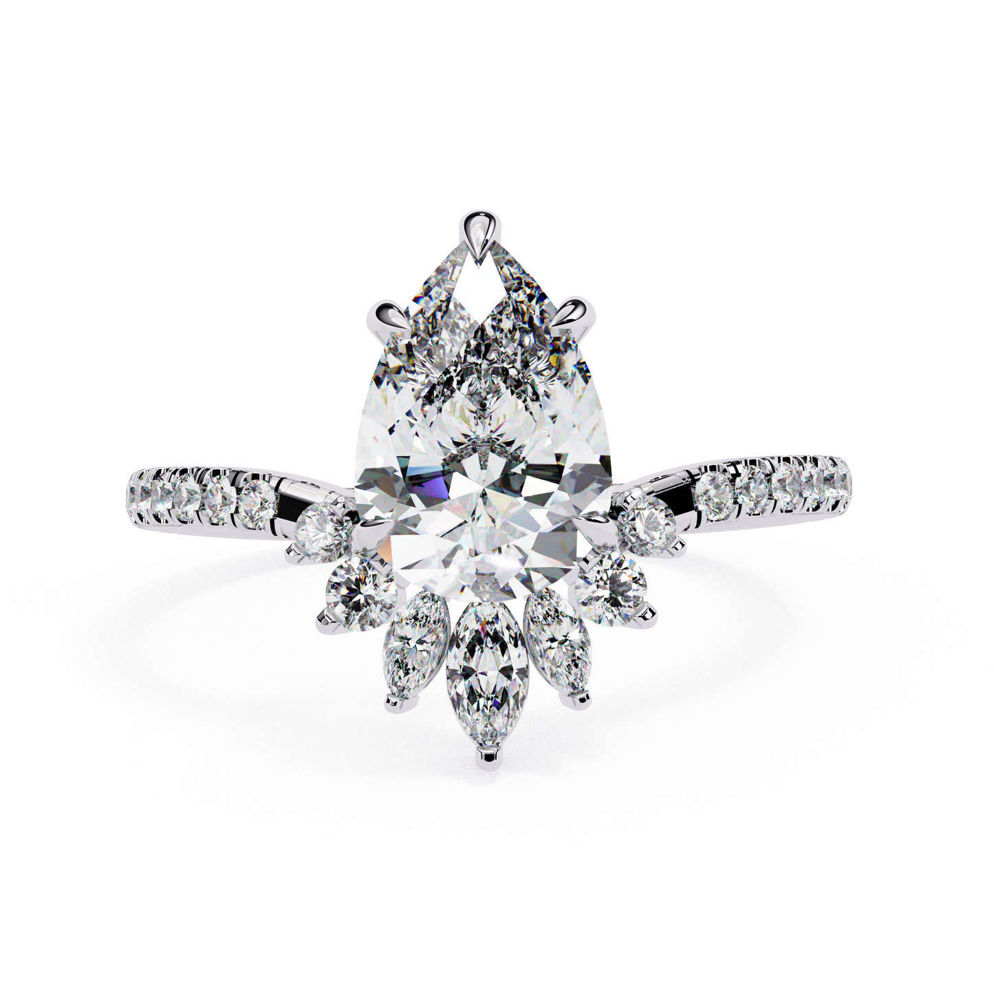 Valleria d’Orlean Pear Solitaire Ring