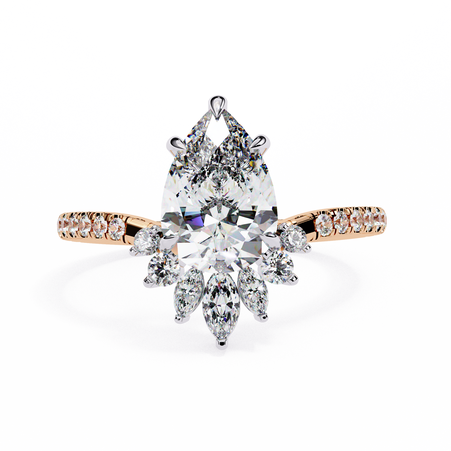 Valleria d’Orlean Pear Solitaire Ring