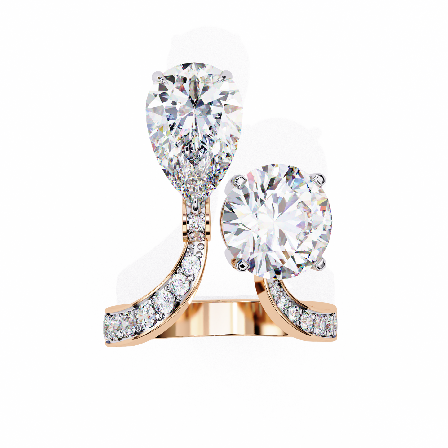 Adoria Lumiere Toi-et-Moi Solitaire Ring