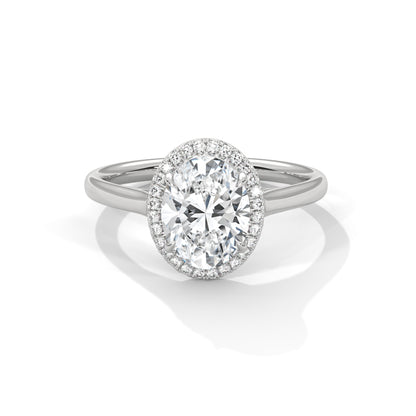 Midnight Blossom Oval Solitaire Ring